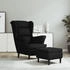 vidaXL Ohrensessel mit Hocker Schwarz Samt 78x90x96 (3115937)