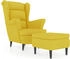 vidaXL Ohrensessel mit Hocker Senfgelb Samt 78x90x96 (3115938)