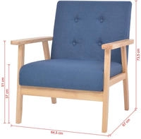 vidaXL Sessel Blau Stoff