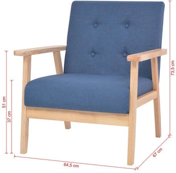 vidaXL Sessel Blau Stoff (244654)