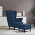 vidaXL Ohrensessel mit Hocker Blau Samt 78x90x96 (3115930)