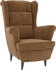 vidaXL Ohrensessel mit Hocker Braun Samt 78x90x96 (3115939)