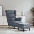 vidaXL Ohrensessel mit Hocker Dunkelgrau Samt 78x90x96 (3115932)