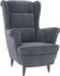 vidaXL Ohrensessel mit Hocker Dunkelgrau Samt 78x90x96 (3115932)