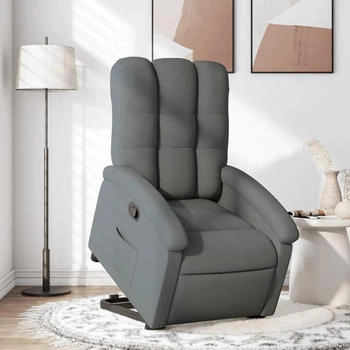 vidaXL Relaxsessel mit Aufstehhilfe Dunkelgrau Stoff (3204093)