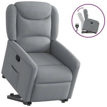 vidaXL Relaxsessel mit Aufstehhilfe Hellgrau Stoff (3303194)