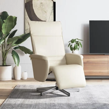 vidaXL Relaxsessel mit Fußteil Creme Kunstleder (356641)