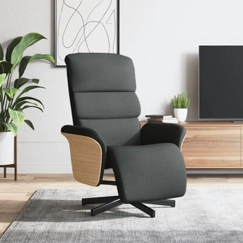 vidaXL Relaxsessel mit Fu&szlig;teil Dunkelgrau Stoff (356602)