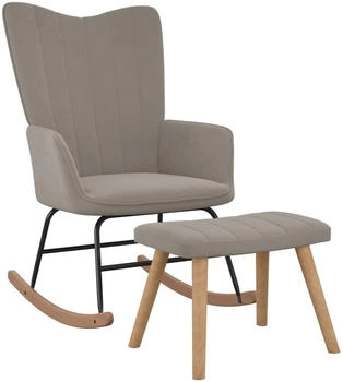 vidaXL Schaukelsessel mit Hocker Hellgrau Samt 61x78x98 cm (327754)
