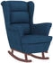 vidaXL Schaukelsessel und Hocker mit Holzbeinen Blau Samt 78x93x97 cm (3121229)