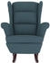 vidaXL Schaukelsessel und Hocker mit Holzbeinen Blau Samt 78x93x97 cm (3121229)