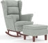 vidaXL Schaukelstuhl und Hocker mit Holzbeinen Hellgrau Samt 78x93x97 (3121230)