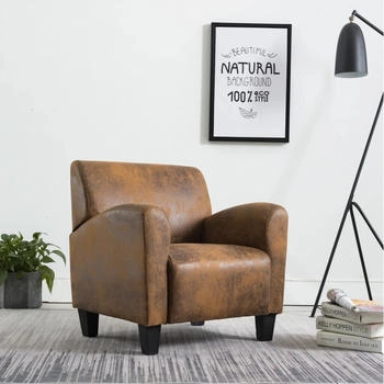 vidaXL Sessel Braun Kunstleder Wildleder-Optik 70x69x72 cm (248618)