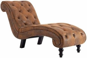 vidaXL Chaiselongue Braun Wildleder-Optik 145x52x77 cm (248607)