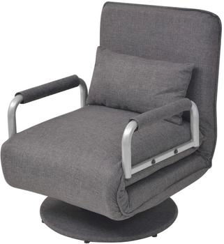 vidaXL Drehstuhl und Schlafsofa Dunkelgrau Stoff 60x75x80 cm (244667)