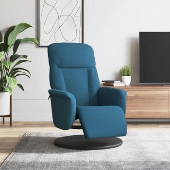 vidaXL Relaxsessel mit Fußteil Blau Samt 71x91x105 (356681)