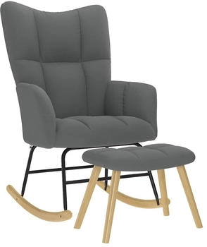 vidaXL Schaukelsessel mit Hocker Dunkelgrau Stoff (4016801)