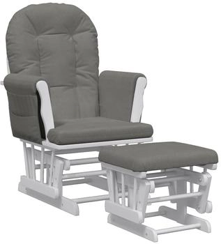 vidaXL Schaukelsessel mit Hocker Gleitend Dunkelgrau Stoff (351661)