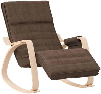 vidaXL Schaukelstuhl Dunkelbraun Stoff (351078)