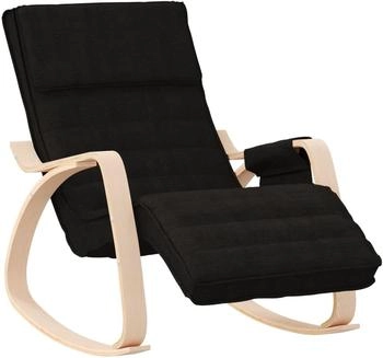 vidaXL Schaukelstuhl Schwarz Stoff (351077)