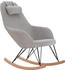 SalesFever Schaukelstuhl mit Nackenkissen Texturstoff Grau (395608)