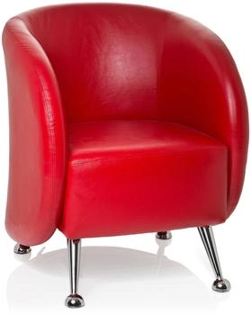 HJH Office ST. LUCIA Polstersessel Kunstleder Rot (713220)