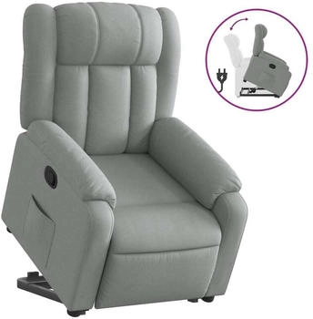 vidaXL Relaxsessel mit Aufstehhilfe Hellgrau Stoff (3205316)