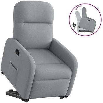 vidaXL Relaxsessel mit Aufstehhilfe Hellgrau Stoff (3302972)