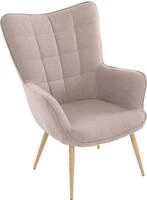 byLIVING Sessel "UTA" Bezug Webstoff sandfarben, Gestell Metall Artisan Eiche,