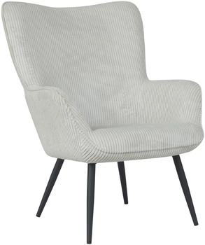byLIVING Sessel UTA Cordbezug off-white Gestell Metall schwarz (98086)