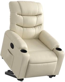 vidaXL Relaxsessel mit Aufstehhilfe Elektrisch Kunstleder Creme (3206614)