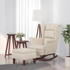 vidaXL Schaukelsessel und Hocker mit Holzbeinen Creme Samt 78x93x97 cm (3121239)