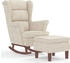 vidaXL Schaukelsessel und Hocker mit Holzbeinen Creme Samt 78x93x97 cm (3121239)