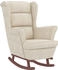 vidaXL Schaukelsessel und Hocker mit Holzbeinen Creme Samt 78x93x97 cm (3121239)