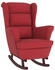 vidaXL Schaukelstuhl mit Massivholz-Gummibeinen Weinrot Samt 78x93x97 cm (329368)