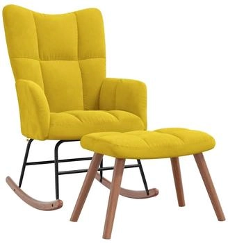 vidaXL Schaukelstuhl mit Hocker Senfgelb Samt 61x78x98 cm (328157)