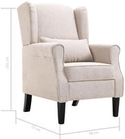 vidaXL Sessel Beige Stoff