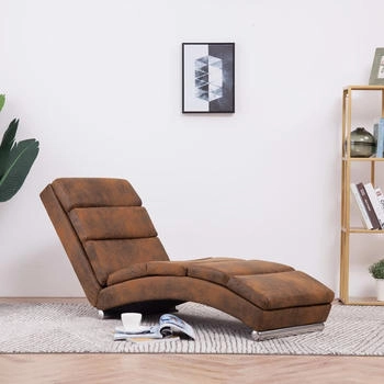vidaXL Chaiselongue Braun Wildleder-Optik 155x51x71 cm (281294)