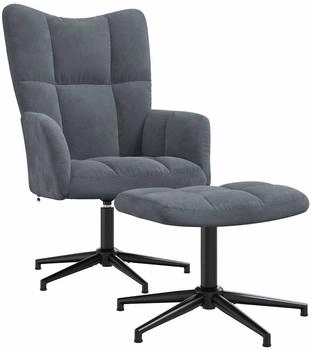 vidaXL Relaxsessel mit Hocker Dunkelgrau Samt 62x68x98 cm (328107)