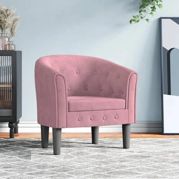 vidaXL Clubsessel Rosa Samt 70x56x68 cm (356474)