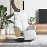 vidaXL Relaxsessel mit Fu&szlig;teil Wei&szlig; Kunstleder