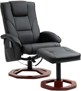 HomCom Massage Chair Relaxliege mit Fu&szlig;hocker 73 x 83 x 106 cm (700-160) schwarz
