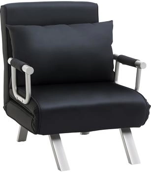 HomCom 2-in-1 Schlafsofa mit verstellbarer Rückenlehne (833-487) schwarz