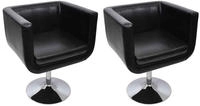 vidaXL Barsessel 2 Stk. Kunstleder Schwarz