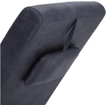 vidaXL Chaiselongue mit Kissen Grau Wildleder-Optik 144x59x79 cm (281283)