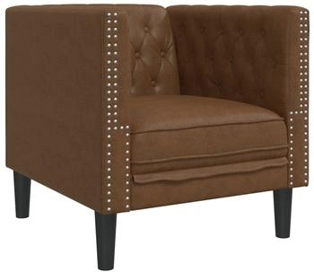 vidaXL Chesterfield-Sessel Braun Kunstleder in Wildleder-Optik (372658)
