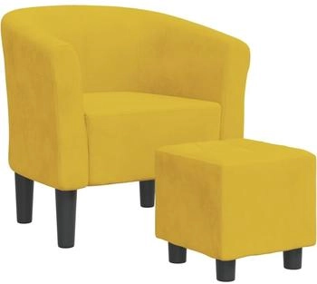 vidaXL Clubsessel mit Fußhocker Gelb Samt (356456)