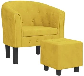 vidaXL Clubsessel mit Fußhocker Gelb Samt (356484)