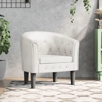 vidaXL Clubsessel Wei&szlig; Kunstleder