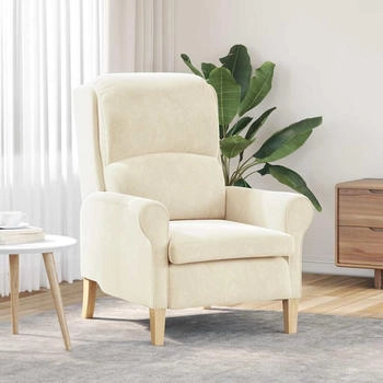 vidaXL Creme Sessel Creme Stoff und Holz Mittel (42009865)